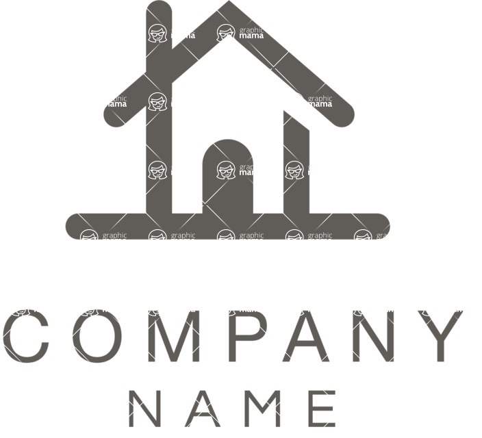 Business Logo Templates - vector graphics in a pack from GraphicMama - Black and White Real Estate Company Logo Design with a House